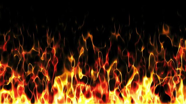 Abstract fire flames with a glowing aura in a seamless looping animation background