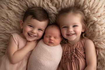 happy siblings portrait