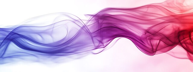 Abstract colorful smoke swirls on white background.