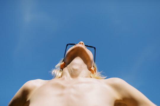 slim woman relaxing on the nature