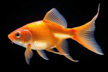 Swimming Goldfish Against a Neutral Background