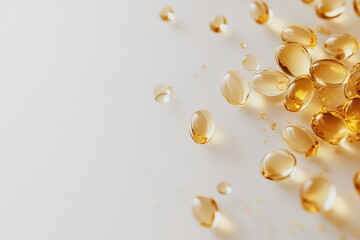 Golden Oil Capsules Wellness, Beauty, and Health Supplement Background