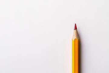 Close-up of Sharpened Red Colored Pencil on White Background
