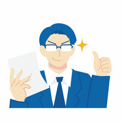 ビジネスシーンのバストアップイラスト