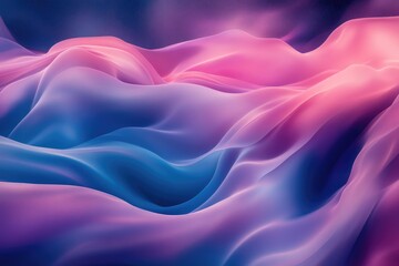 Obraz premium Abstract image of flowing, translucent fabric in shades of pink, purple, and blue.