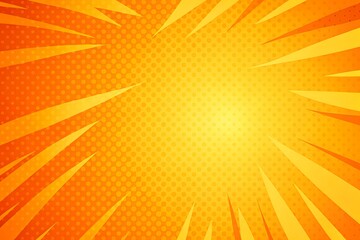 Comic book style background with radial halftone and sunburst effect for dynamic graphic designs