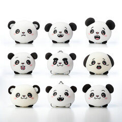 Fototapeta premium Cute Panda Anthropomorphic Design White and Black