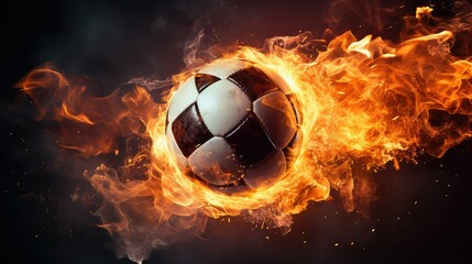 Fototapeta premium ring soccer ball fire