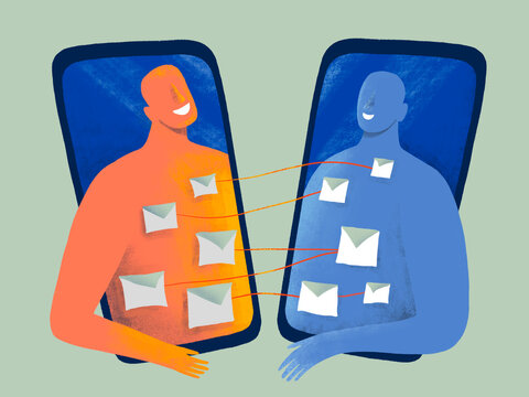 Concept of online communication and connections