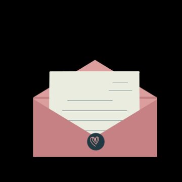 Footage mail envelope background transparent. The letter came out of the mail envelope. Beautiful pink mail envelope. suitable to place on content that theme
