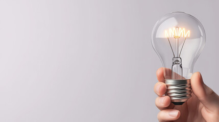 Classic light bulb symbolizing innovation and creativity with its bright glow and timeless design