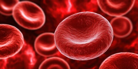 Red blood cells in bloodstream macro view  
