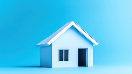 Naklejka premium A simple house set against a clean background symbolizing security and stability in homeownership within mortgage options