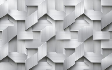 Obraz premium Seamless tessellated Art Deco hexagonal lattice in metallic silver, sophisticated high-end geometric luxury pattern with vintage refinement