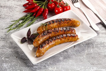 Grilled meat sausages with spices