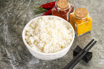 Steamed Basmati rice in the bowl