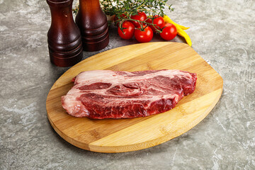 Raw beef chuck roll steak