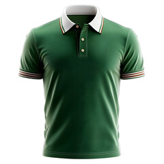 Green Polo Shirt with White Collar and Detailed Design plus Style Apparel