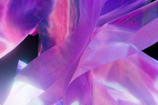 Abstract Iridescent Fabric in Purple and Pink Tones