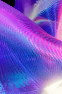 Iridescent Fabric with Purple and Blue Gradient