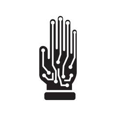 Robot hand icon logo design template isolated illustration