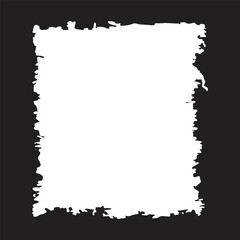 Obraz premium Square Black Rustic Rough Torn Paper Frame Background Vintage Retro Style with White Copy Space