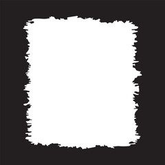 Square Black Rustic Rough Torn Paper Frame Background Vintage Retro Style with White Copy Space