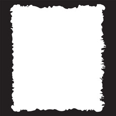 Square Black Rustic Rough Torn Paper Frame Background Vintage Retro Style with White Copy Space