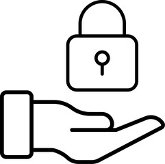 Door Lock Over Giving Hand Icon for Web Sites, Books, Cards, Apps