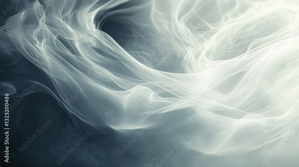 Aufkleber ethereal swirling smoke patterns on dark background creating a mysterious and dreamy atmosphere