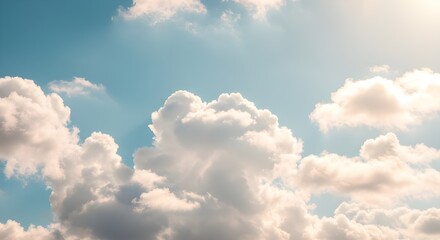 Cielo azul con nubes blancas esponjosas: fondo de naturaleza pac&iacute;fica