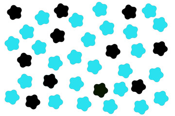 set of black and blue vector stars shapes
