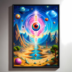 Obraz premium Abstract portrait art with vibrant colors