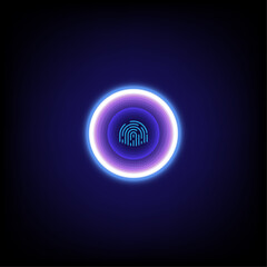 Futuristic Fingerprint Scan Biometric Security Technology Illustration