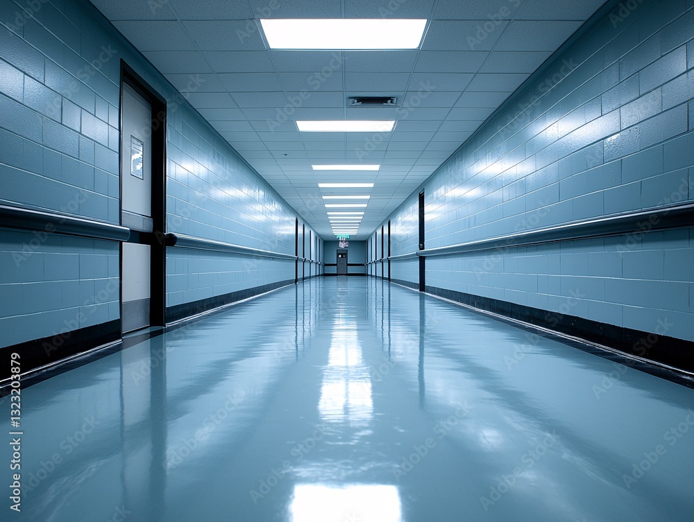Poster a corridor that appears normal at first glance but reveals itself to be shrinking endlessly the furt