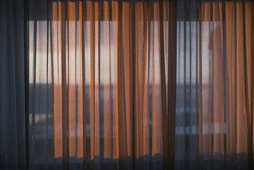 window with evening light, blank background