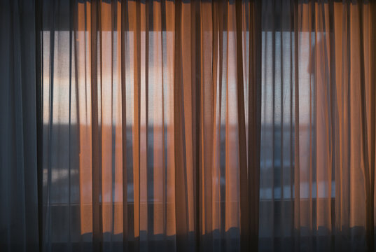 window with evening light, blank background