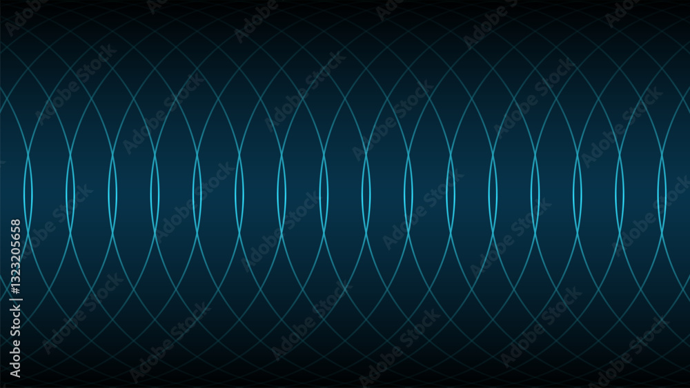 Poster Dark background with simple and neatly arranged circle shape lines pattern.