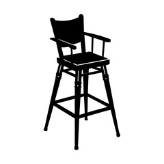 High Chair silhouette vector