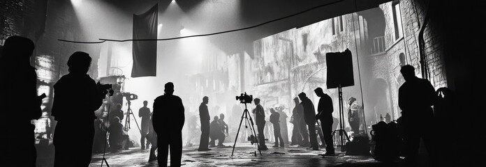 Film Set Production Crew at Work