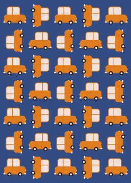 Pattern with funny cars