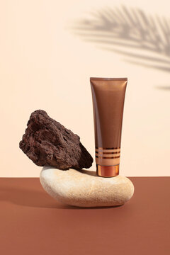 Brown cosmetic tube