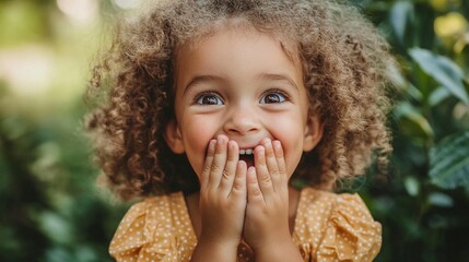 Fototapeta premium Child's Joyful Surprise Outdoors