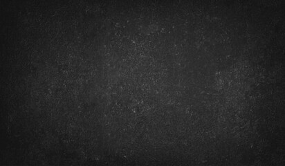 Abstract charcoal wall texture with light reflection. Vector realistic illustration of black background with rough surface, old paint on grungy dark color wall, weathered chalkboard, loft design
