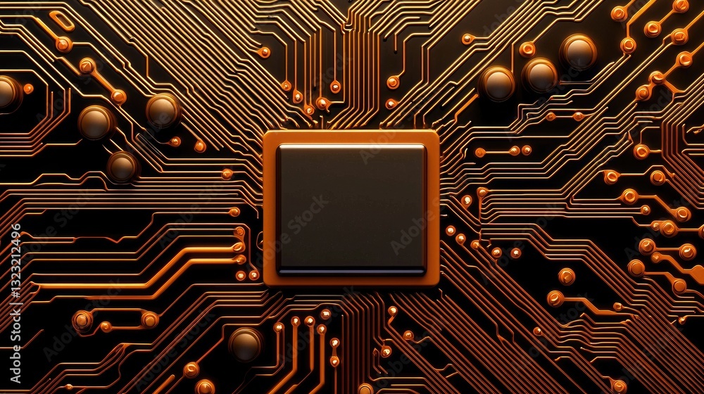 Poster circuit board design technology lab digital artwork high-tech environment macro view innovation conc