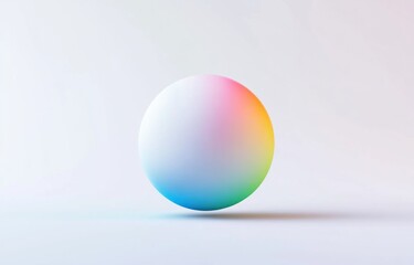 Pastel rainbow gradient sphere on white background.