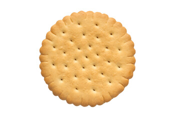 One round biscuit isolated on a white background.