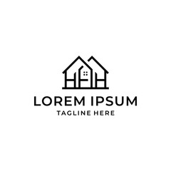 h f hfh hhh initial logo house design vector graphic idea creative