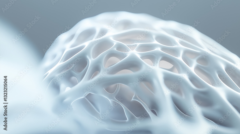 Aufkleber a futuristic white 3d printed object with a lattice structure, representing technology and design in