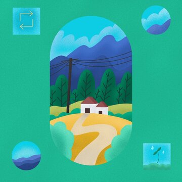 Houses in the mountains 